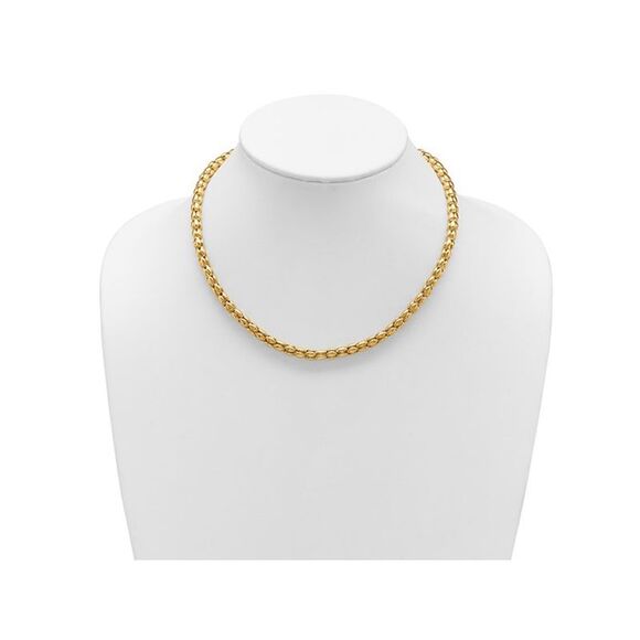 14K Yellow Gold Polished Popcorn Mesh Necklace (18 inches) - Picture 2 of 5